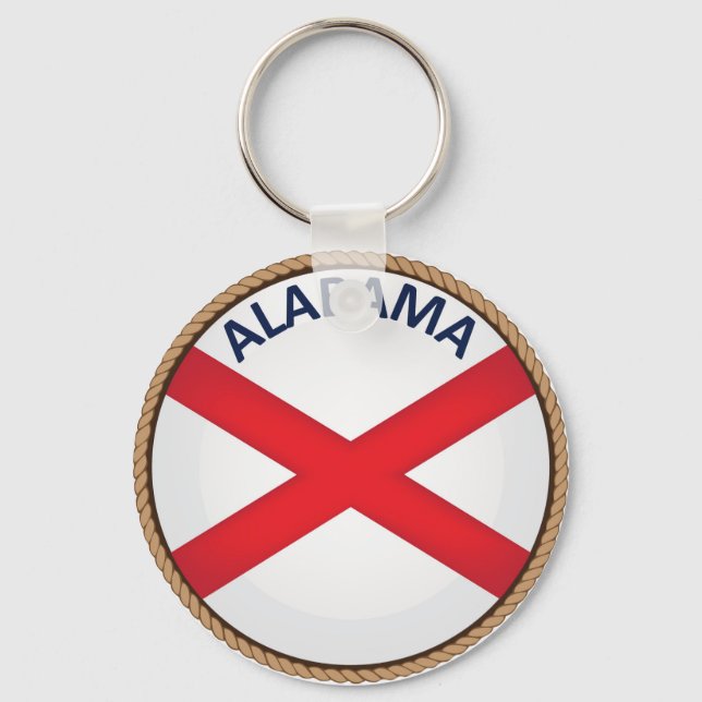 State of Alabama Flag Seal Keychain (Front)