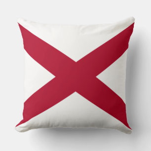 State of Alabama Flag Throw Pillow