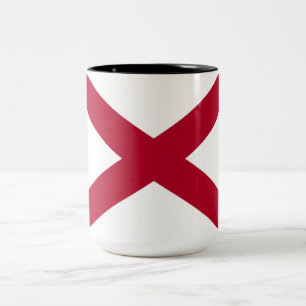 State of Alabama Flag Two-Tone Coffee Mug