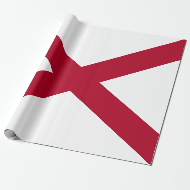 State of Alabama Flag Wrapping Paper (Unrolled)