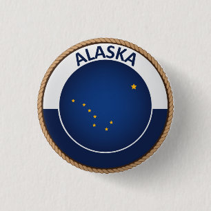 State of Alaska Flag Seal Button