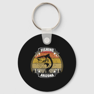 State Of Arizona Fisherman Sunset Fish Arizona Fis Keychain