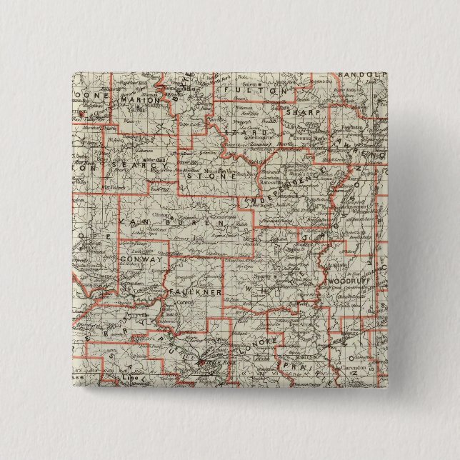 State of Arkansas 2 Inch Square Button (Front)