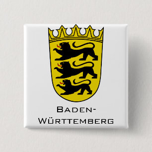 State of Baden-Württemberg Grand Coat of Arms Art 2 Inch Square Button