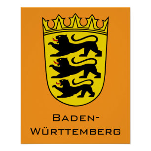 State of Baden-Württemberg Grand Coat of Arms Art Poster