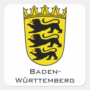 State of Baden-Württemberg Grand Coat of Arms Art Square Sticker