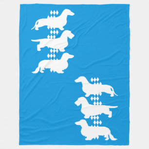 State Of Bavaria - 3 Different German Dachshunds Fleece Blanket