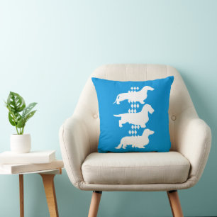 State Of Bavaria - 3 Different German Dachshunds Throw Pillow