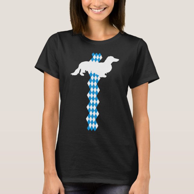 State Of Bavaria - Long-Haired Dachshund T-Shirt (Front)