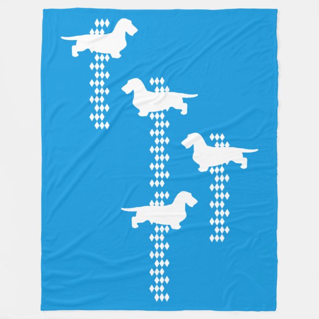 State Of Bavaria - Rough-Haired Dachshund Fleece Blanket (Front)