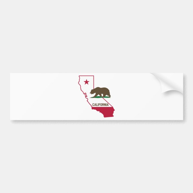 State of California and Grizzly Bear Bumper Sticker (Front)