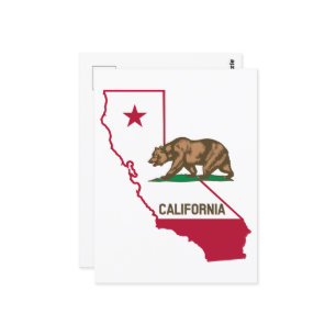 State of California Bear and Flag Postcard
