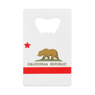 State of California Flag Credit Card Bottle Opener