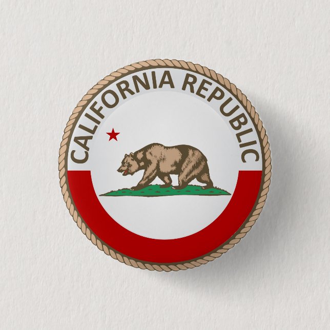 State of California Flag Seal Button (Front)