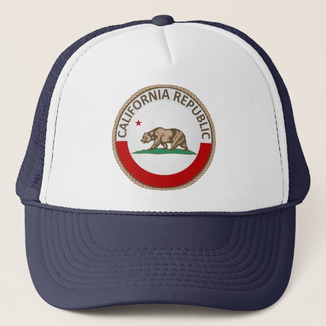 State of California Flag Seal Trucker Hat (Front)