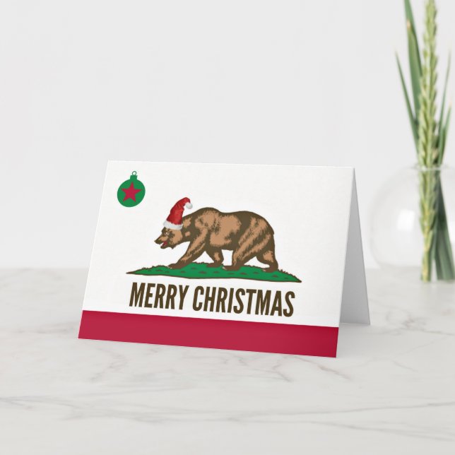 State of California Merry Christmas Bear Card (Front)
