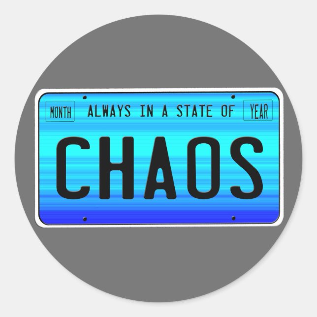 State of Chaos Classic Round Sticker (Front)