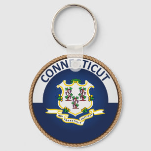 State of Connecticut Flag Seal Keychain