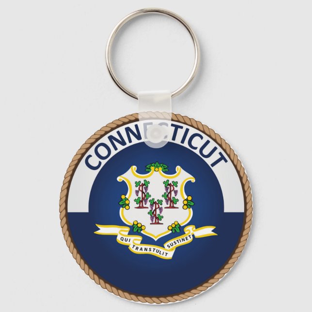 State of Connecticut Flag Seal Keychain (Front)