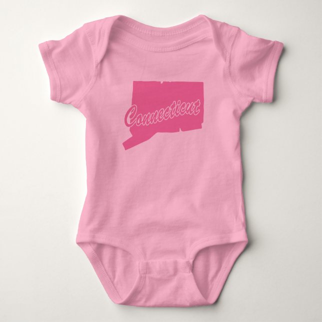 State Of Connecticut Shape Baby Bodysuit (Front)