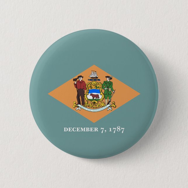 State of Delaware Flag 2 Inch Round Button (Front)