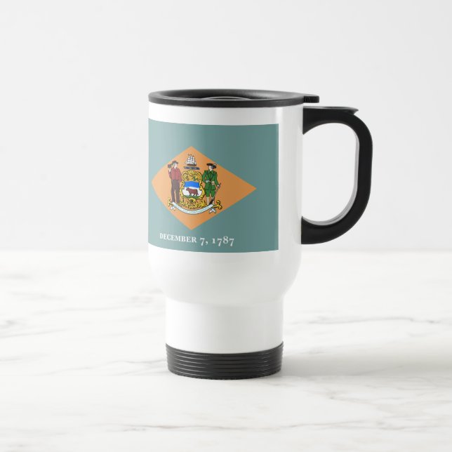 State of Delaware Flag Travel Mug (Right)
