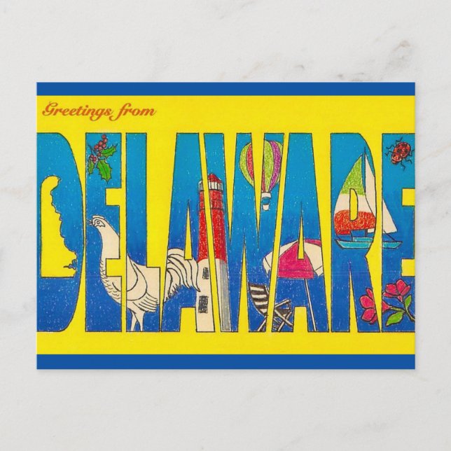 State of Delaware Greetings   Postcard (Front)