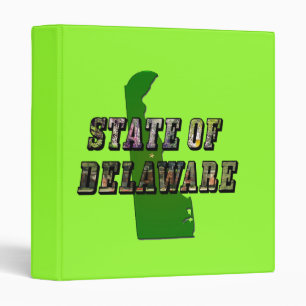 State of Delaware Picture Text & Map Outline Binder