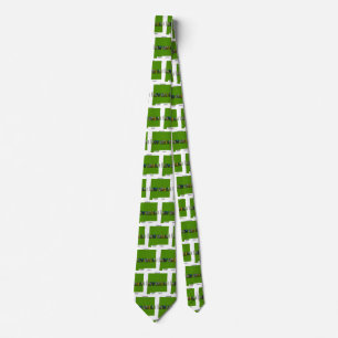State of Delaware Picture Text & Map Outline Tie