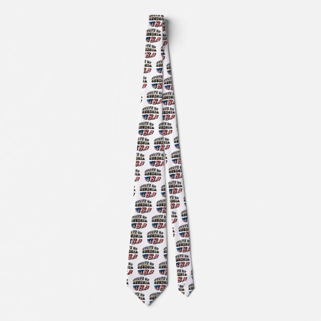 State of Georgia and USA Flag Text Tie (Front)
