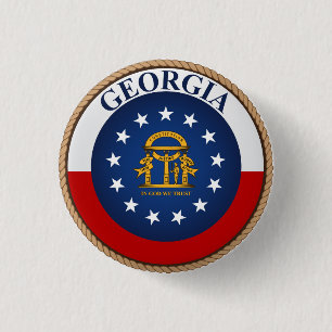State of Georgia Flag Seal Button