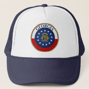 State of Georgia Flag Seal Trucker Hat