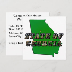 State of Georgia Map and Picture Text Invitation