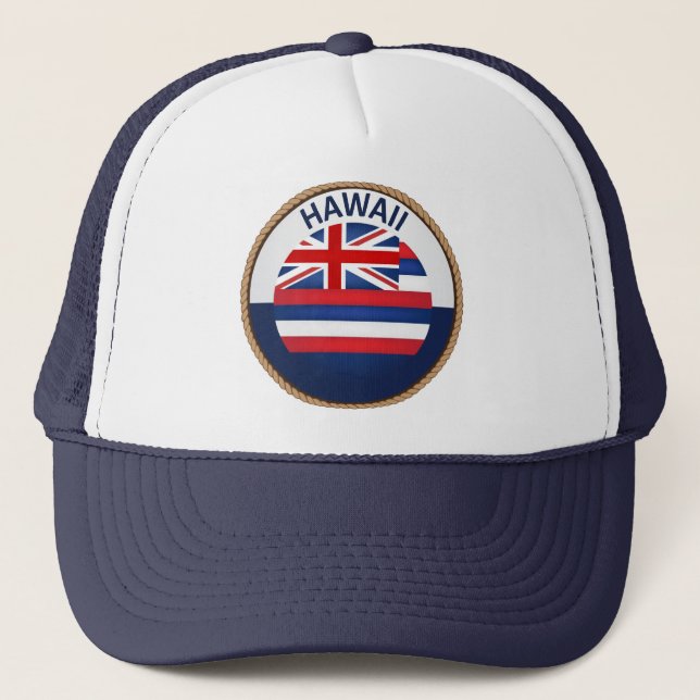 State of Hawaii Flag Seal Trucker Hat (Front)