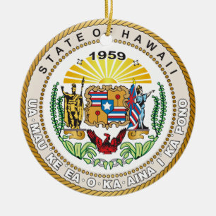 State of Hawaii Great seal Ceramic Ornament