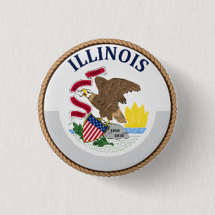 State of Illinois Flag Seal Button