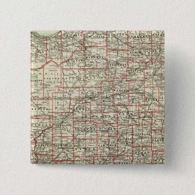 State of Indiana 2 Inch Square Button (Front)