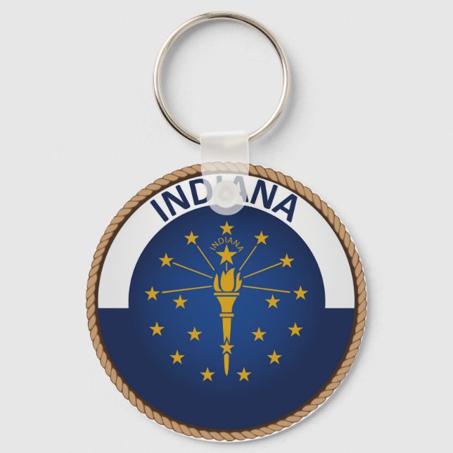State of Indiana Flag Seal Keychain (Front)