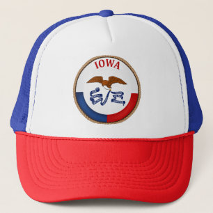 State of Iowa Flag Seal Trucker Hat
