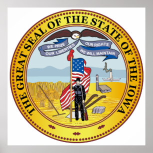 State of Iowa great seal Poster