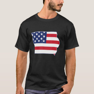 State of Iowa USA American Flag Patriotic T-Shirt
