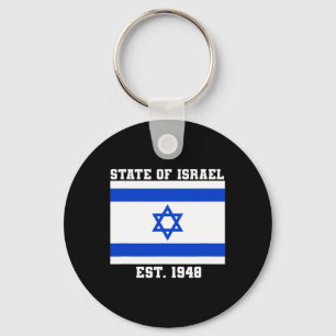 State Of Israel Flag Est. 1948 Independence Day 73 Keychain