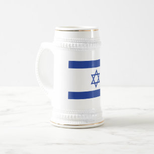 State of Israel Flag, Star of David Judaism Jewish Beer Stein