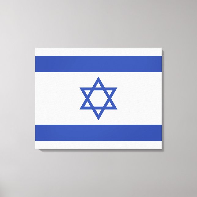 State of Israel Flag, Star of David Judaism Jewish Canvas Print (Front)