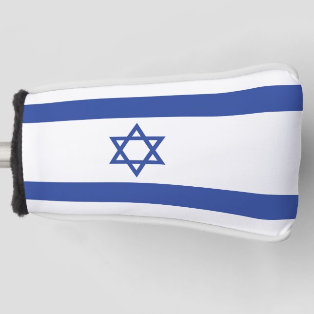 State of Israel Flag, Star of David Judaism Jewish Golf Head Cover (Front)