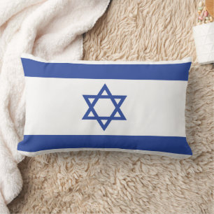 State of Israel Flag, Star of David Judaism Jewish Lumbar Pillow