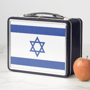 State of Israel Flag, Star of David Judaism Jewish Metal Lunch Box