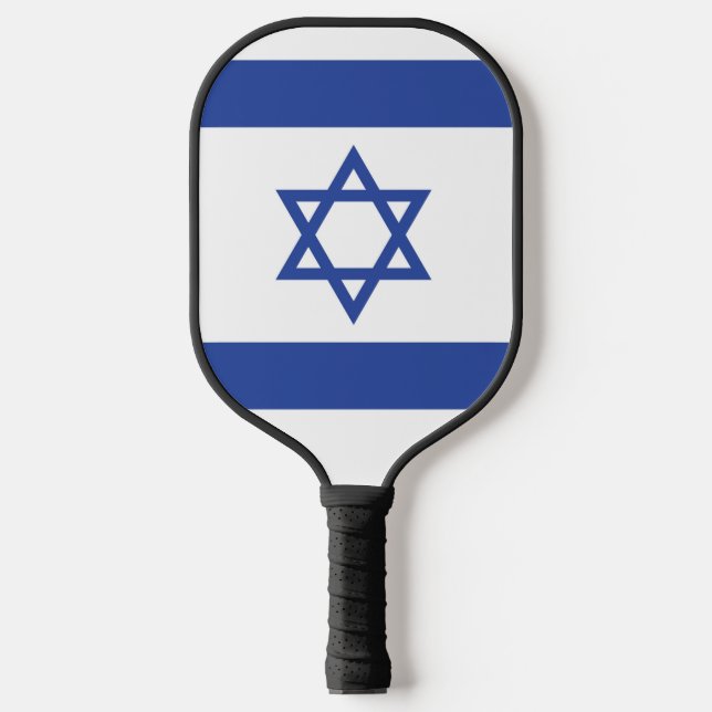 State of Israel Flag, Star of David Judaism Jewish Pickleball Paddle (Front)