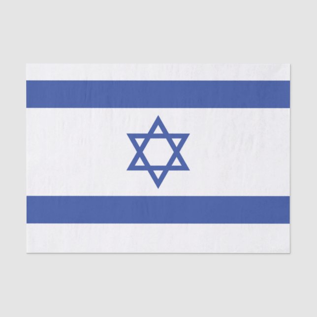State of Israel Flag, Star of David Judaism Jewish Tissue Paper (Front)