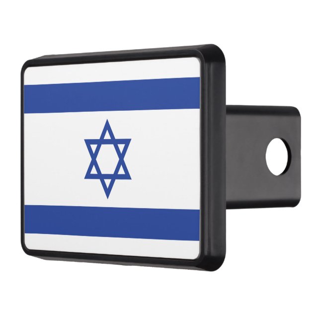 State of Israel Flag, Star of David Judaism Jewish Trailer Hitch Cover (Left)